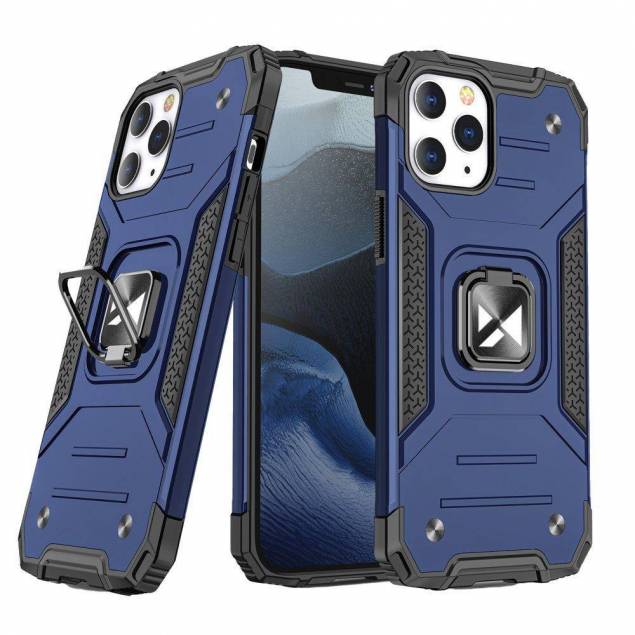 Wozinsky Ring Armor Case Kickstand Rigid Robust Cover til iPhone 13 blå