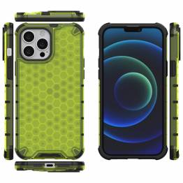  Honeycomb cover med TPU-bumper til iPhone 13 Pro Max i grøn