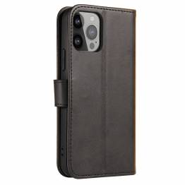  Elegant bookcase cover med klap og kickstand til iPhone 13 sort