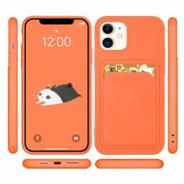  Silikone Walletcover med kortlomme til iPhone 13 Pro Max Orange