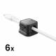 Joyroom 6 x magnetic cable holders with self-adhesive base - Black