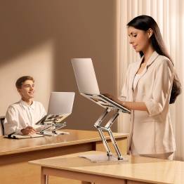  Robust and flexible laptop stand including mobile holder - up to 52 cm - Silver