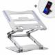 Robust and flexible laptop stand including mobile holder - up to 52 cm - Silver