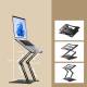 Robust and flexible laptop stand including mobile holder - up to 52 cm - Silver