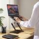 Robust and flexible laptop stand including mobile holder - up to 52 cm - Silver