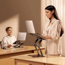  Robust and flexible laptop stand including mobile holder - up to 52 cm - Silver