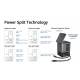 6-in-1 Power Tower 105W GaN charger with 2 retractable cables and Qi charger - gray