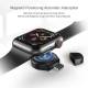 Portable magnetic charger for Apple Watch with leather strap - Black