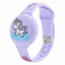 AirTag bracelet for children in silicone with unicorn - Purple