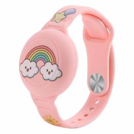 AirTag bracelet for children in silicone with rainbow - Pink