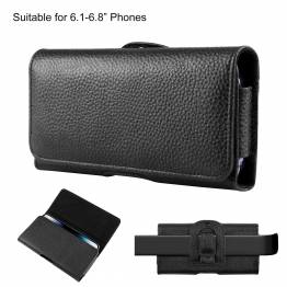  iPhone belt cover case in leather - 6.1 to 6.8 inches - Black