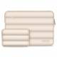 Puffy MacBook 13-14" sleeve with accessory compartment and small accessory bag - Beige