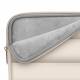 Puffy MacBook 13-14" sleeve with accessory compartment and small accessory bag - Beige