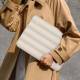 Puffy MacBook 13-14" sleeve with accessory compartment and small accessory bag - Beige