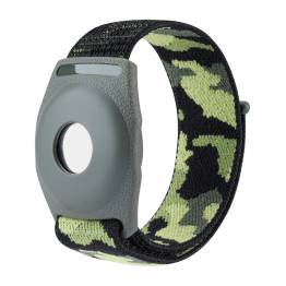 Nylon Loop AirTag bracelet for children and adults - 13-22cm - Green camo