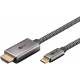 Woven USB-C to HDMI cable from Goobay - 4K@60Hz - 3m