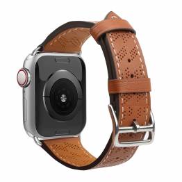  Apple Watch leather strap with pattern - 44/45/46/49mm - Brown