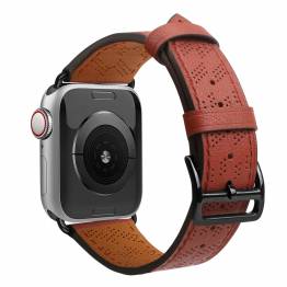  Apple Watch leather strap with pattern - 44/45/46/49mm - Brown