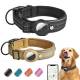 Collar with AirTag holder and reflection for dog - Black - 48-55 cm - XL