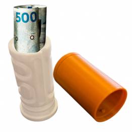  Puzzlebox cylinder labyrinth for money gifts and geocaching - 3D printed - White/Brown