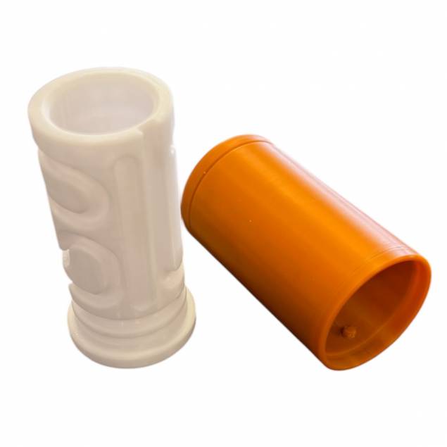 Puzzlebox cylinder labyrinth for money gifts and geocaching - 3D printed - White/Brown Puzzlebox cylinder labyrinth for money gifts and geocaching - 3D printed - White/Brown
