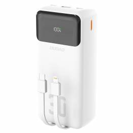 Dudao K15Max powerbank 30,000mAh with USB-C and Lightning cable - 22.5W PD+QC - Black