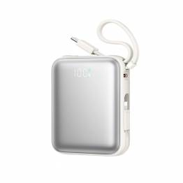 Joyroom mini power bank with USB-C and Lightning cable - 10,000mAh - 22.5W PD - White