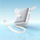 Joyroom mini power bank with USB-C and Lightning cable - 10,000mAh - 22.5W PD - White
