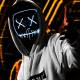 Halloween LED mask - 2-colored - Orange/Purple