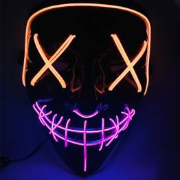 Halloween LED mask - 2-colored - Orange/Purple