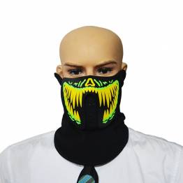 Halloween, fastelavn and party LED mask - voice activated - Yellow/Green