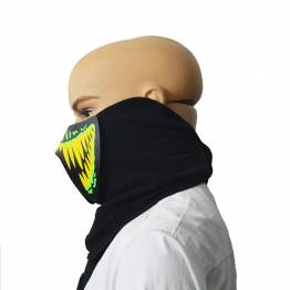  Halloween, fastelavn and party LED mask - voice activated - Yellow/Green