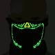 Halloween, fastelavn and party LED mask - voice activated - Yellow/Green