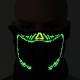 Halloween, fastelavn and party LED mask - voice activated - Yellow/Green