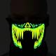Halloween, fastelavn and party LED mask - voice activated - Yellow/Green