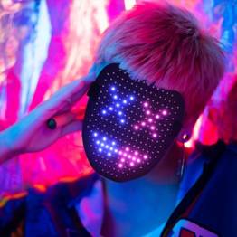 Halloween, carnival and party RGB LED mask - 50 motifs - 234 diodes