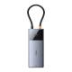Baseus USB-C 6-in-1 hub: 2xUSB, 2xUSB-C 100W PD, HDMI and RJ45 and On/Off button for screen