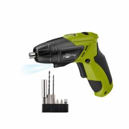 Goobay rechargeable screwdriver and drill with 3 bits and 2 drills