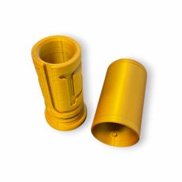 Puzzlebox cylinder labyrinth for money gifts and geocaching - 3D printed - Gold