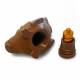 Bird geocache container with space for bison - 11cm - 3D printed - Brown