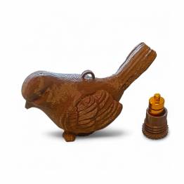 Bird geocache container with space for bison - 11cm - 3D printed - Brown