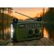 Trevi Explorer emergency radio with hand crank, Bluetooth, flashlight, and power bank - Green