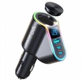 Joyroom 4-in-1 powerful car charger 1x USB-A, 2x USB-C & 12V outlet - PD QC - 150W