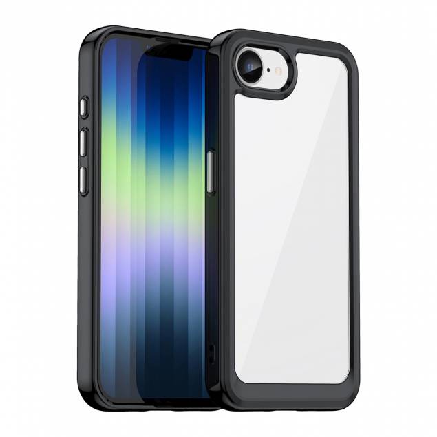 iPhone 16e cover - Transparent with black frame