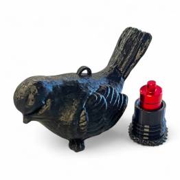 Bird geocache container with space for bison - 11cm - 3D printed - Black