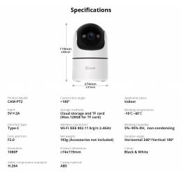  Sonoff CAM Slim 1080p surveillance camera incl. charger - White