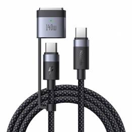 2-in-1 USB-C to USB-C and Magsafe 3 PD fast charging woven cable - 140W - 2m