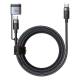 2-in-1 USB-C to USB-C and Magsafe 3 PD fast charging woven cable - 140W - 2m