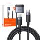 2-in-1 USB-C to USB-C and Magsafe 3 PD fast charging woven cable - 140W - 2m
