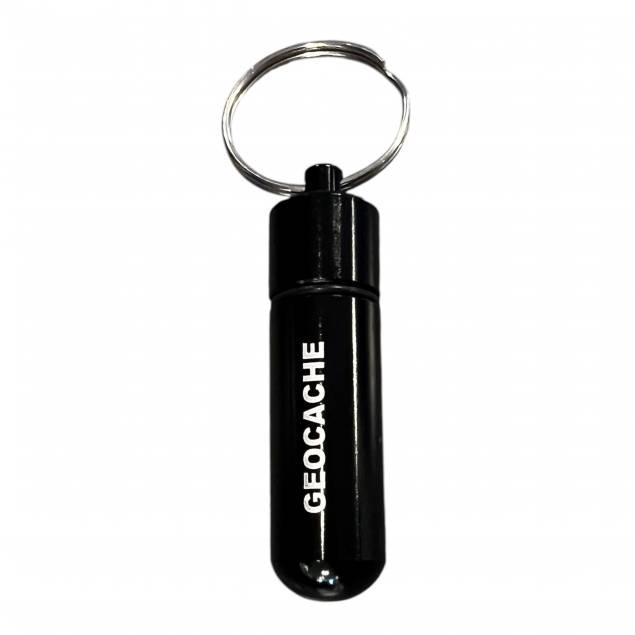 Waterproof container for pills or geocaching (bison) - Black